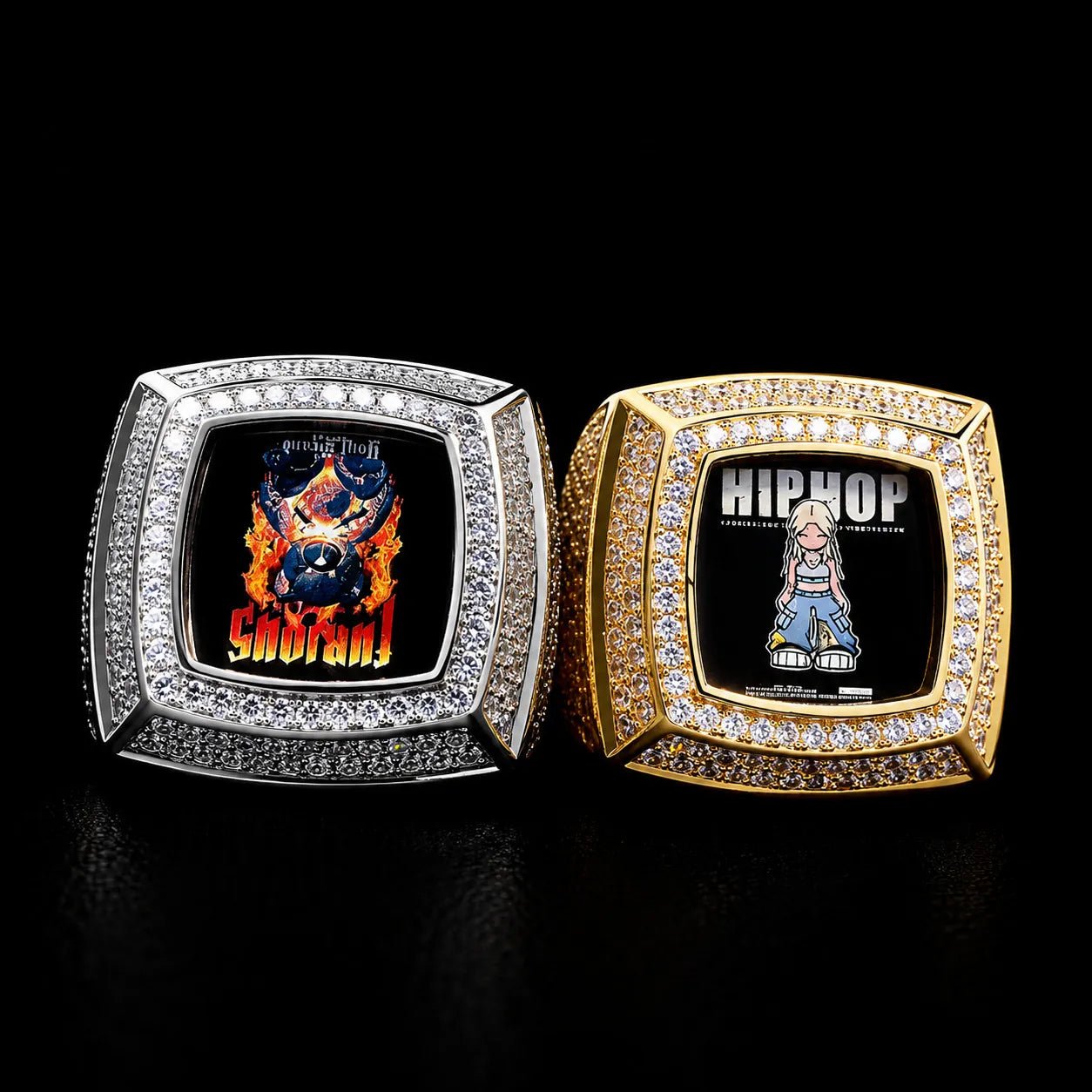3D Custom Photo Square Ring - TONGSHOP / Length:16 / Length:18