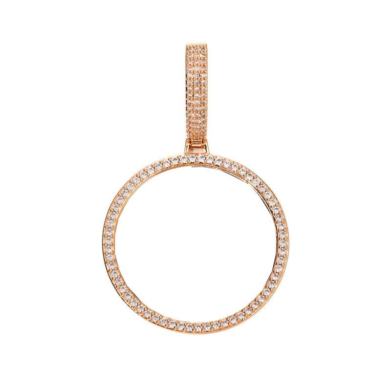 3D Large Buckle Solid Round Custom Photo Pendant - 45mm - TONGSHOP / Length:16 / Length:18