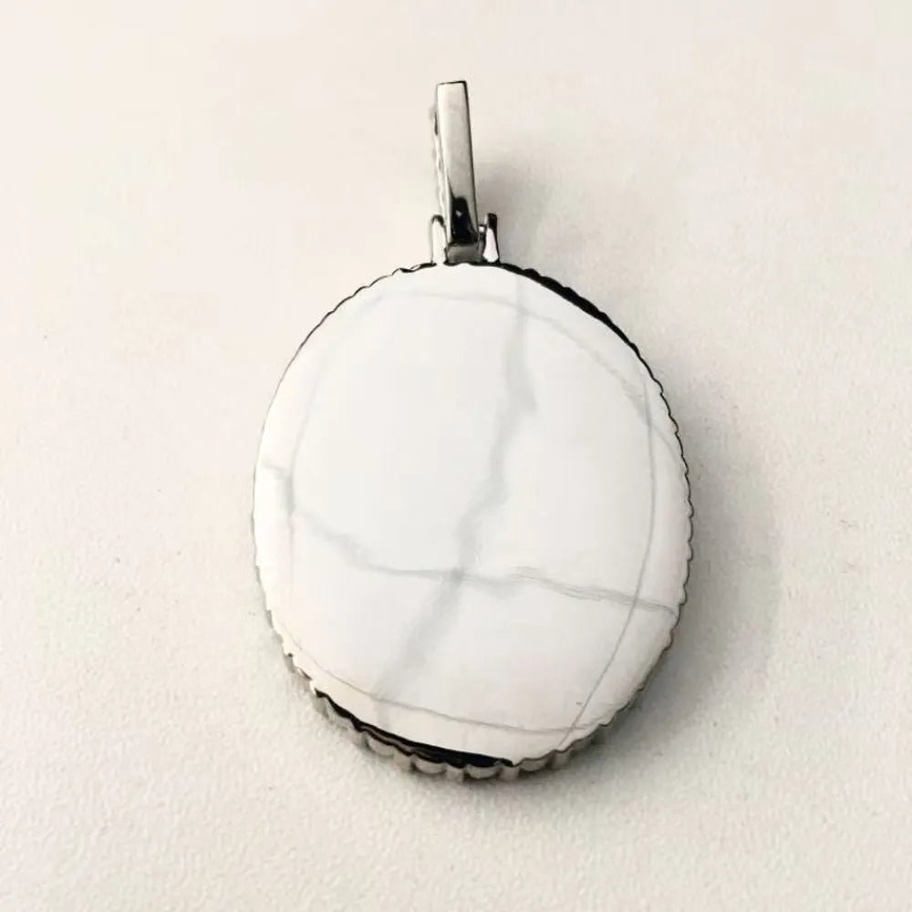 3D Oval Photo Diamond Iced - Out Pendant - TONGSHOP / Length:16 / Length:18