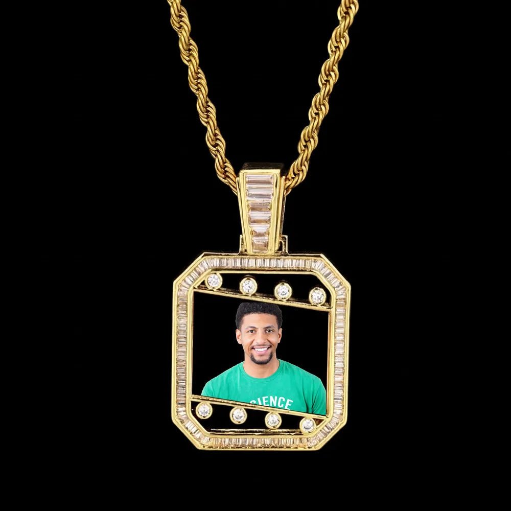3D Quadrilateral Solid Photo Custom Commemorative Pendant - 30mm - TONGSHOP / Length:16 / Length:18