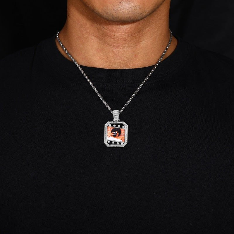 3D Quadrilateral Solid Photo Custom Commemorative Pendant - 30mm - TONGSHOP / Length:16 / Length:18