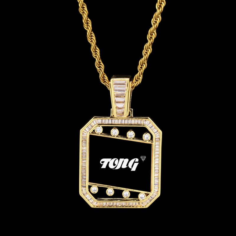 3D Quadrilateral Solid Photo Custom Commemorative Pendant - 30mm - TONGSHOP / Length:16 / Length:18