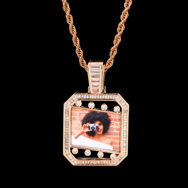 3D Quadrilateral Solid Photo Custom Commemorative Pendant - 30mm - TONGSHOP / Length:16 / Length:18