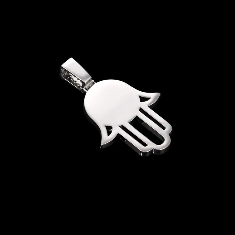 3D Round Solid Hand Custom Photo Pendant - 33mm - TONGSHOP / Length:16 / Length:18