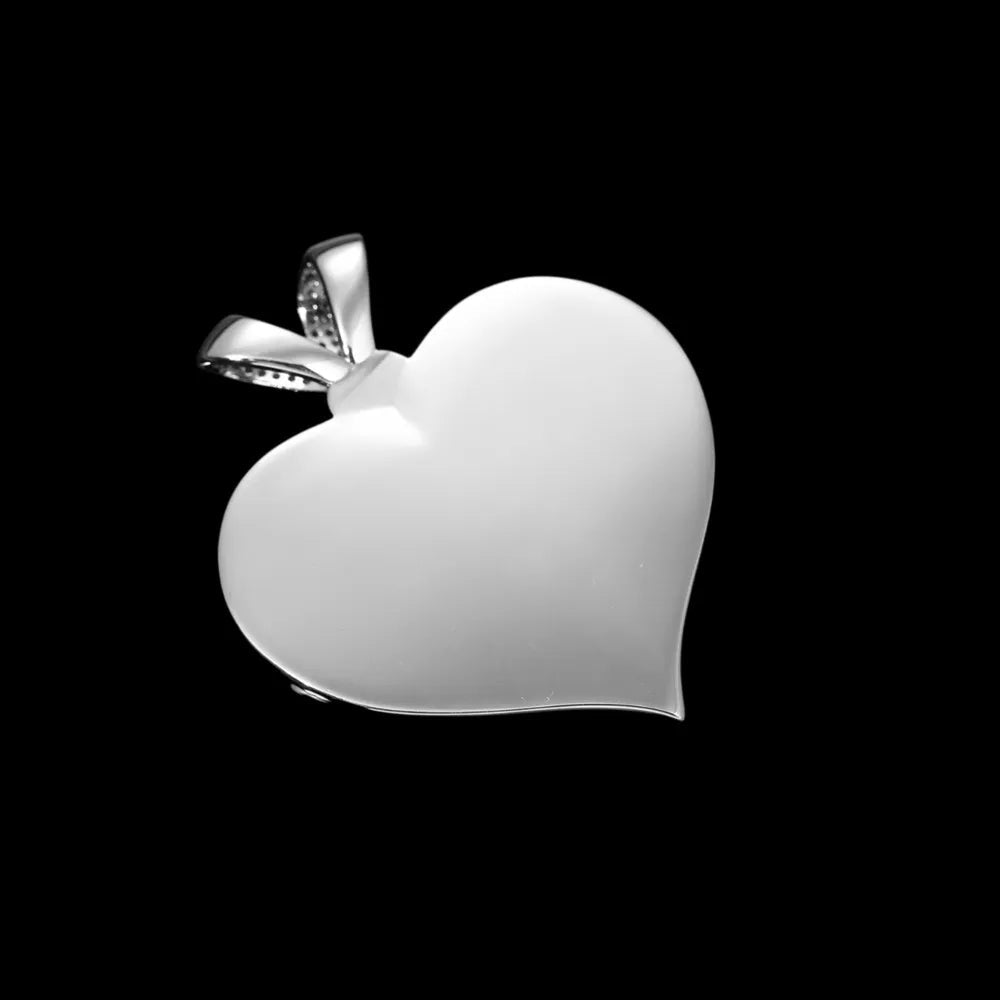 3D Ruby Heart Solid Memory Custom Photo Heart Pendant - 43mm - TONGSHOP / Length:16 / Length:18