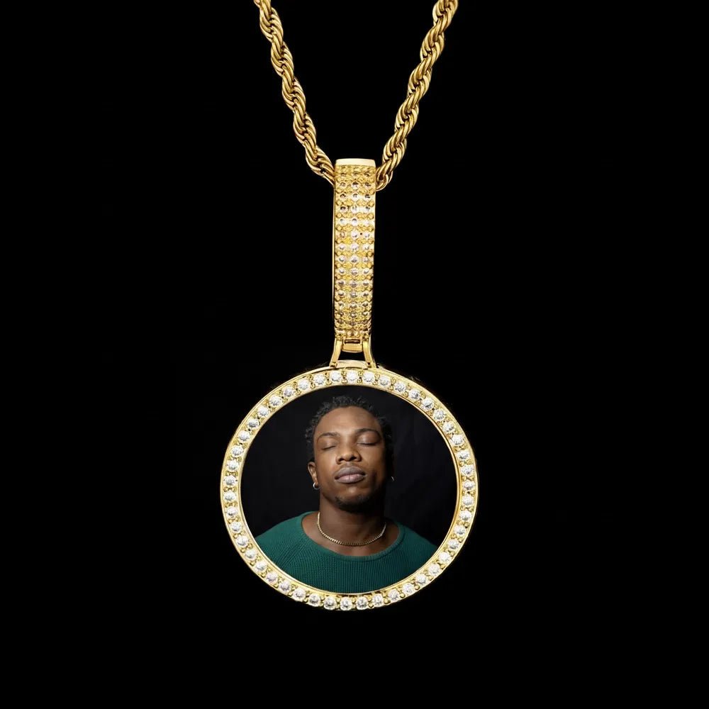 3D Small Solid Round Custom Photo Pendant - 35mm - TONGSHOP / Length:16 / Length:18