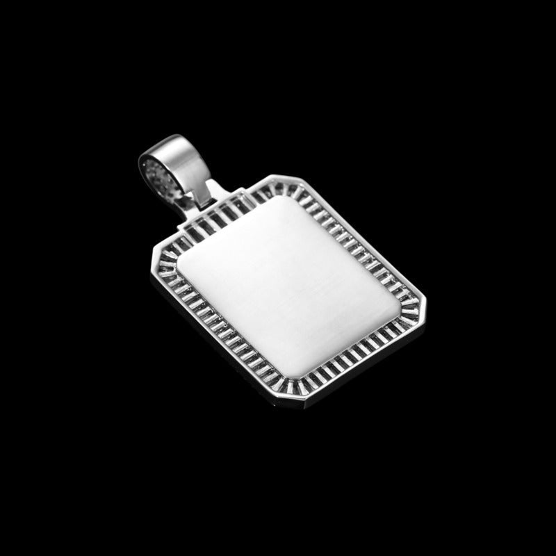 3D Solid Square Custom Photo Pendant - 28mm - TONGSHOP / Length:16 / Length:18