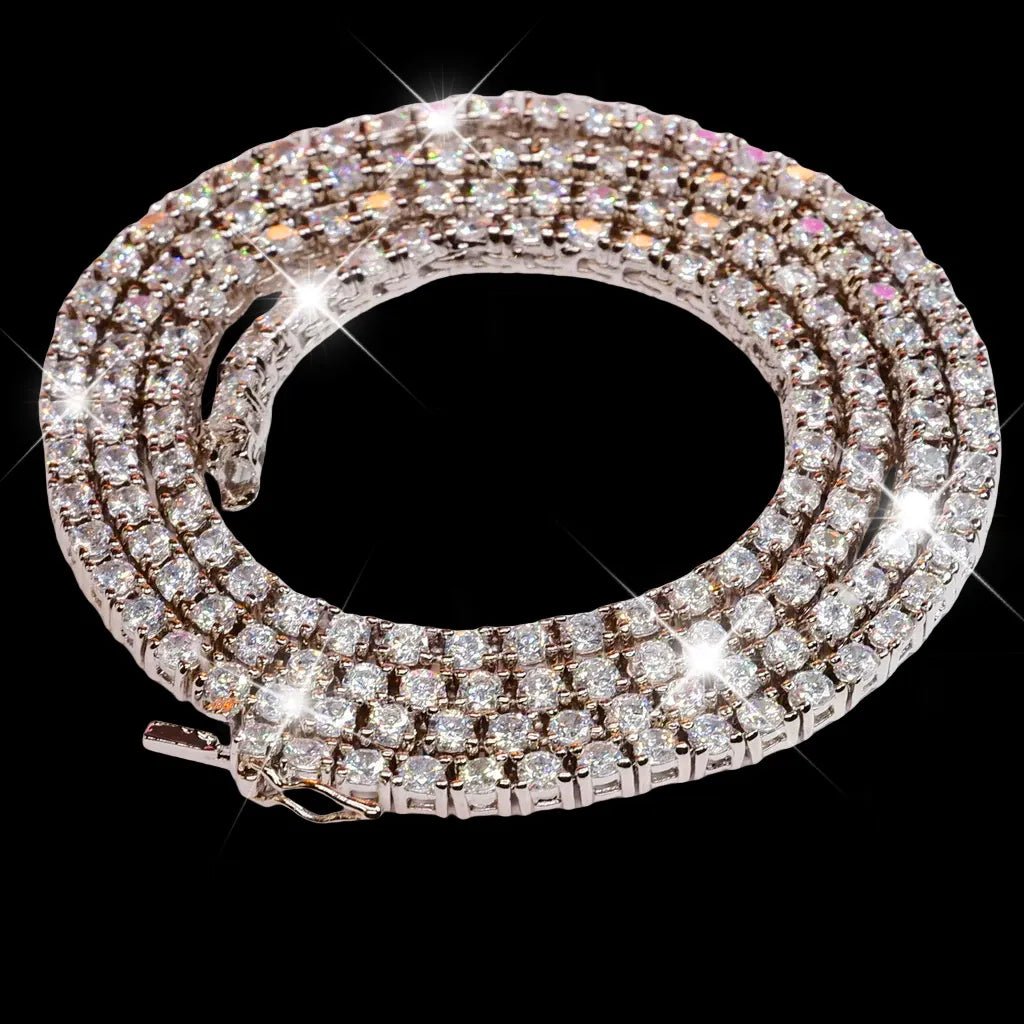 3mm 18K Gold - Plated Iced BlingBling Tennis Chain - TONGSHOP