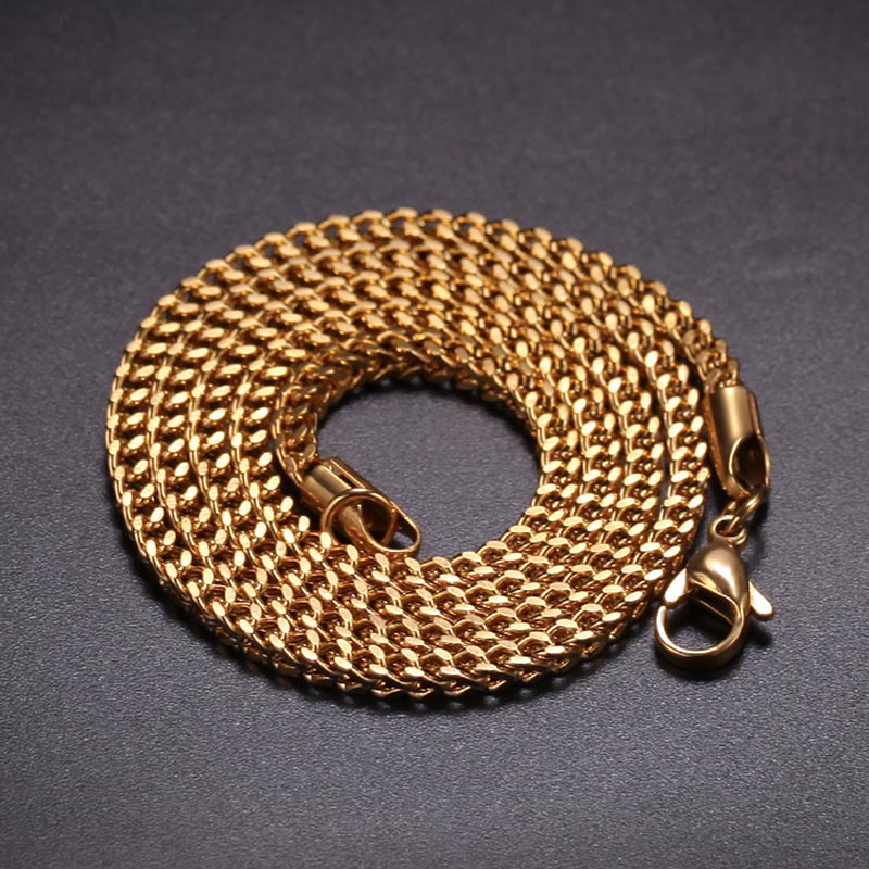 3mm Franco Box Chain in 18K Gold - TONGSHOP