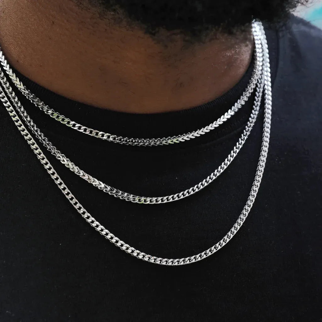 3mm Franco Link Chain White Gold