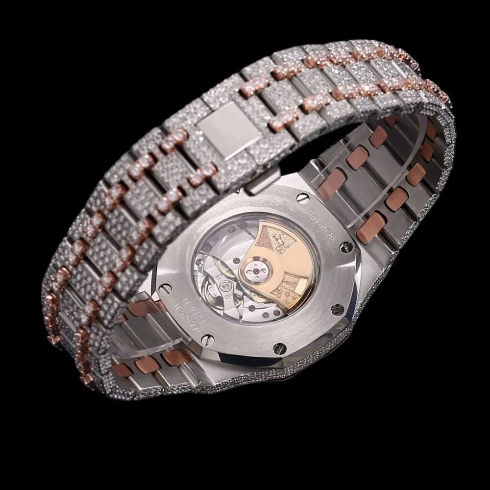 40mm APS VVS Moissanite Diamond - set White Gold Two - Tone Watch - TONGSHOP / Color:White Gold / Style:White Gold