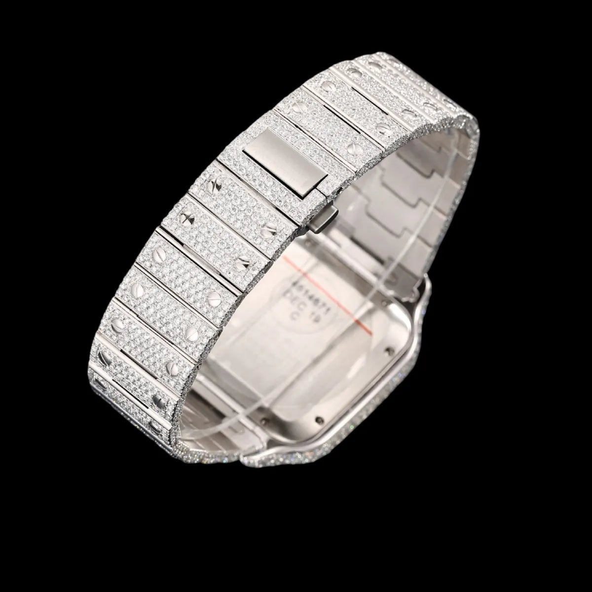 40mm Fully Iced - Out VVS Moissanite Square Watch - TONGSHOP / Style:White Gold / WATCH