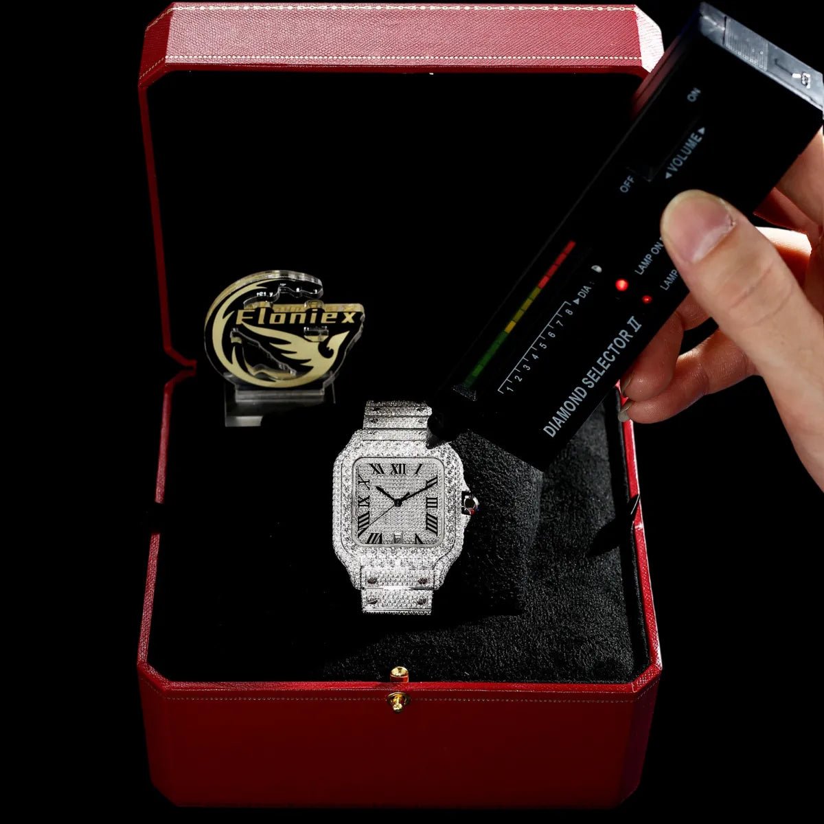 40mm Fully Iced - Out VVS Moissanite Square Watch - TONGSHOP / Style:White Gold / WATCH