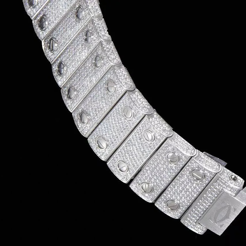 40mm Fully Iced - Out VVS Moissanite Square Watch - White Gold - TONGSHOP / Style:White Gold / WATCH