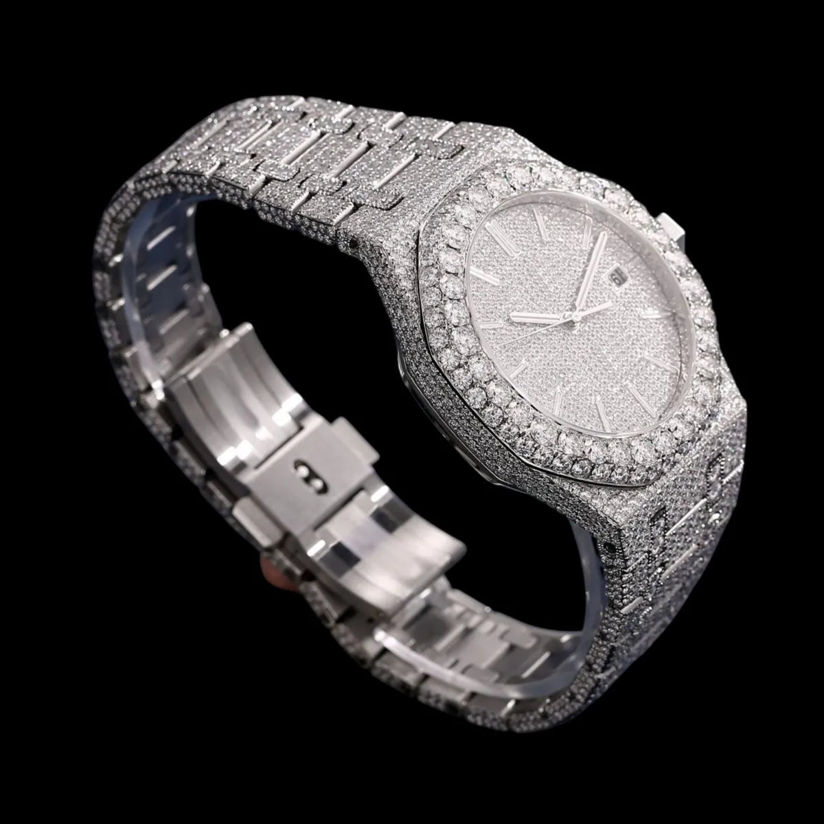 40mm Fully Iced - Out VVS Moissanite Watch - TONGSHOP / Style:White Gold / WATCH