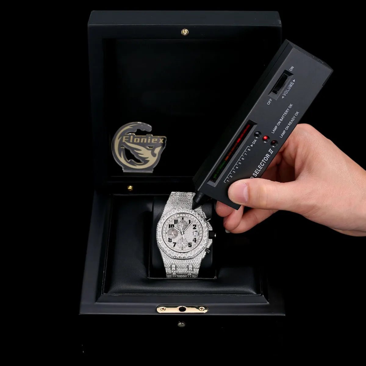 40mm Iced - Out VVS Moissanite APF Watch - TONGSHOP / Style:White Gold / WATCH