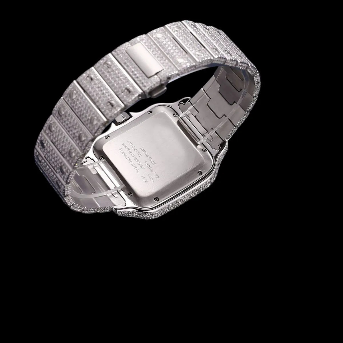 40mm Iced - Out VVS Moissanite Square Watch - TONGSHOP / Style:White Gold / WATCH