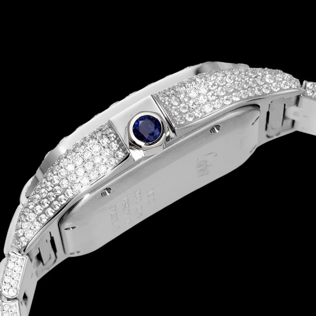 40mm Large Diamond VVS Moissanite Square Watch – Limited Edition - TONGSHOP / Color:White Gold / Color:Yellow Gold