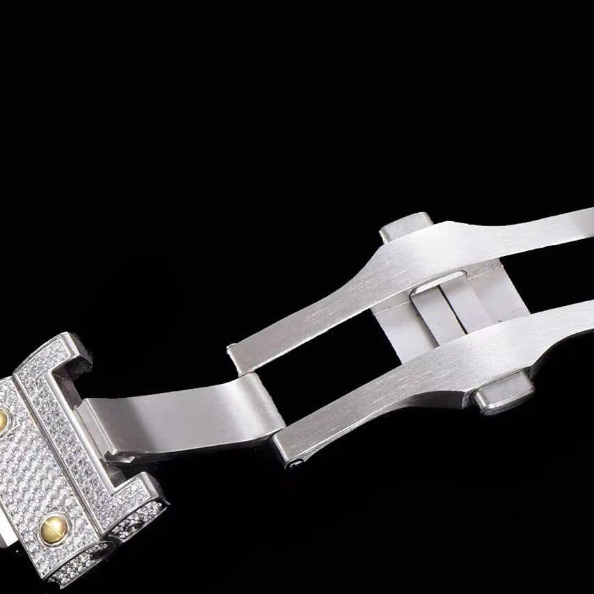 40mm Luxury VVS Moissanite Square Watch – Colored Edition - TONGSHOP / Color:Rose Gold / Color:White Gold