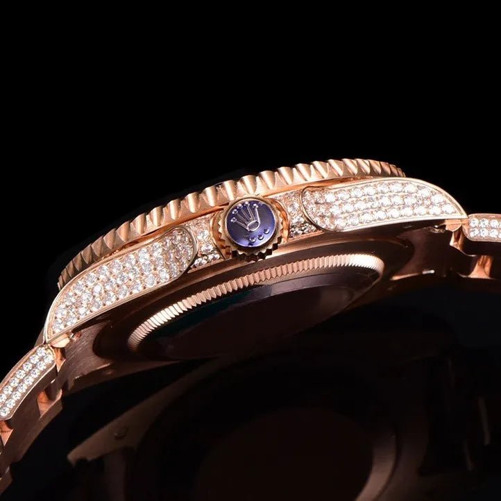 40mm Luxury VVS Moissanite Watch - Rose Gold - TONGSHOP / Color:White Gold / Style:White Gold