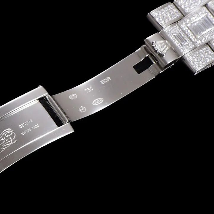 40mm Luxury VVS Moissanite Watch - White Gold - TONGSHOP / Color:White Gold / Style:White Gold