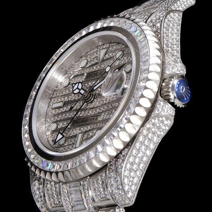 40mm Luxury VVS Moissanite Watch - White Gold - TONGSHOP / Color:White Gold / Style:White Gold