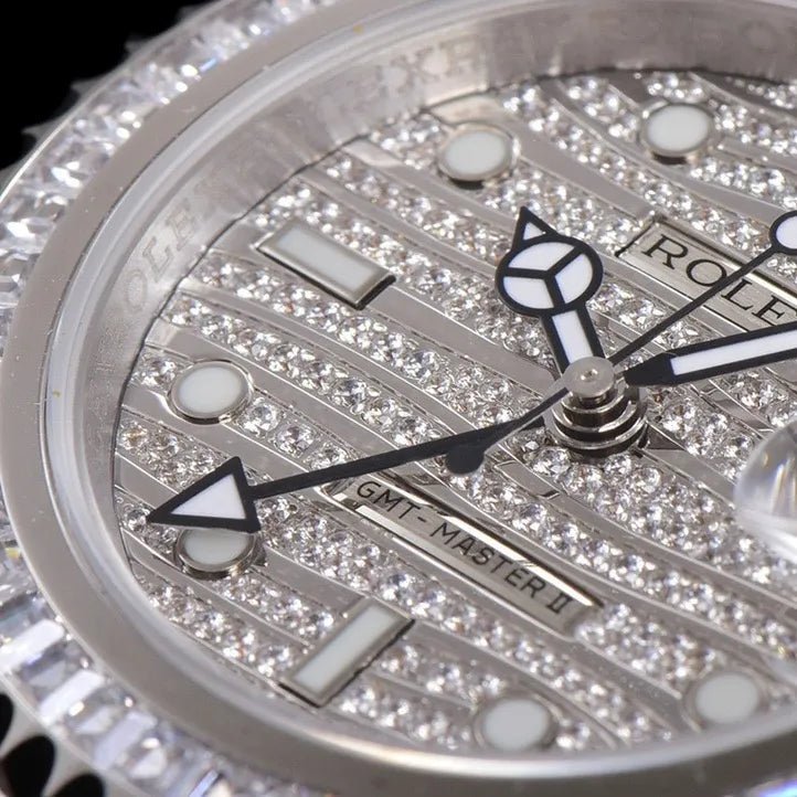 40mm Luxury VVS Moissanite Watch - White Gold - TONGSHOP / Color:White Gold / Style:White Gold