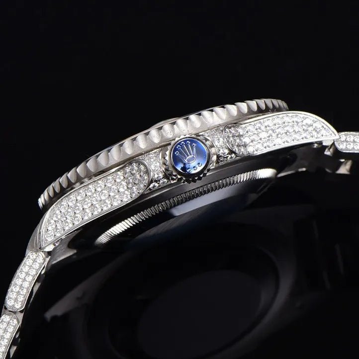40mm Luxury VVS Moissanite Watch - White Gold - TONGSHOP / Color:White Gold / Style:White Gold