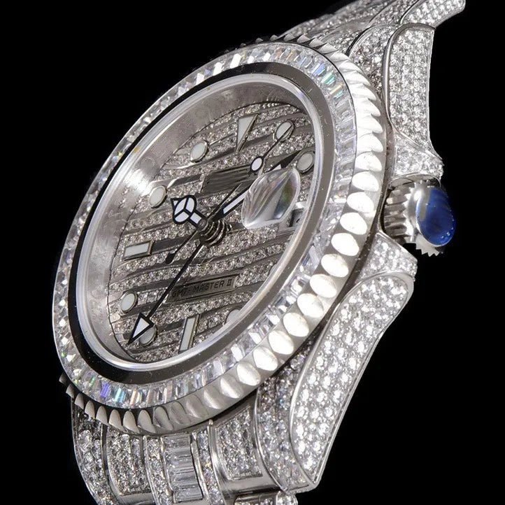 40mm Luxury VVS Moissanite Watch - White Gold - TONGSHOP / Color:White Gold / Style:White Gold