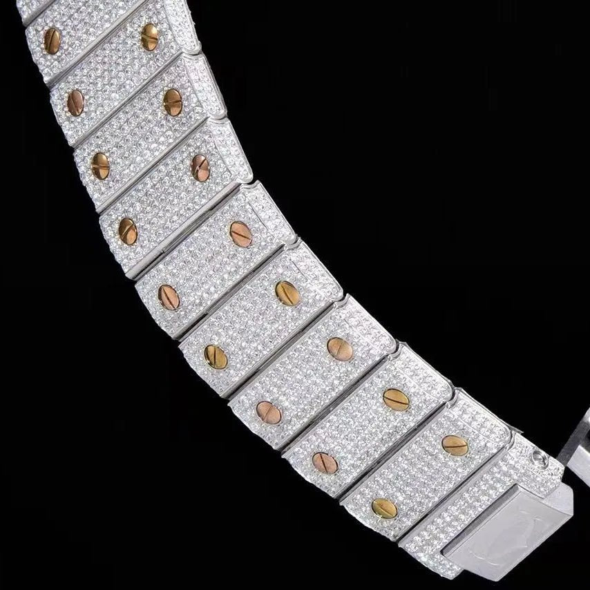 40mm VVS Moissanite Square Full - Diamond Watch - Rose Gold - TONGSHOP / Color:Rose Gold / Color:White Gold
