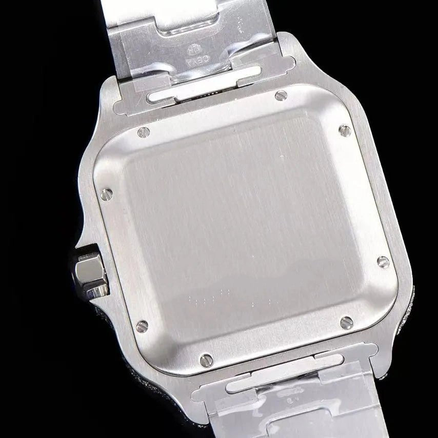 40mm VVS Moissanite Square Luxury Watch - Yellow Gold - TONGSHOP / Color:Rose Gold / Color:White Gold