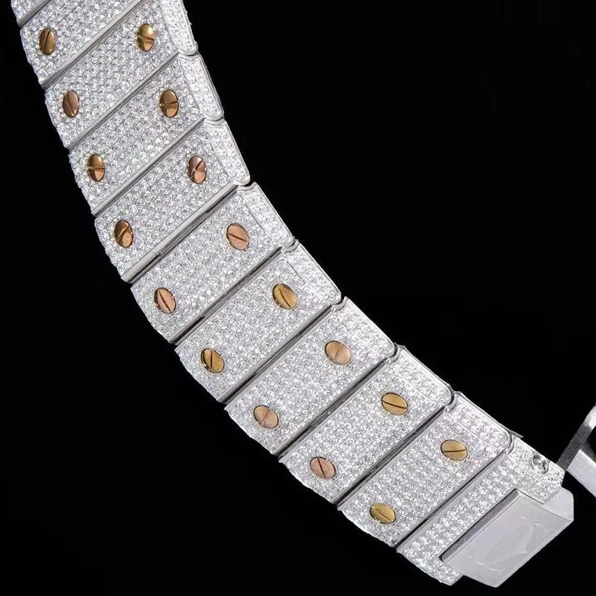 40mm VVS Moissanite Square Rose Gold Luxury Watch - TONGSHOP / Color:Rose Gold / Color:White Gold