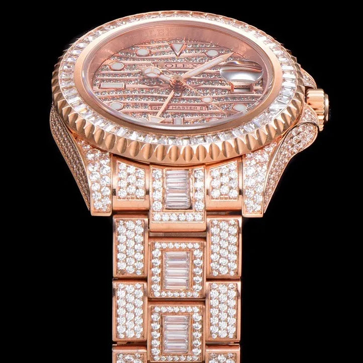 40mm Luxury VVS Moissanite Watch - Rose Gold