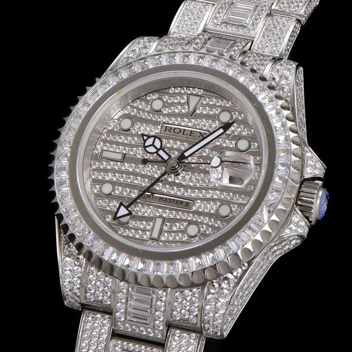 40mm Luxury VVS Moissanite Watch - White Gold