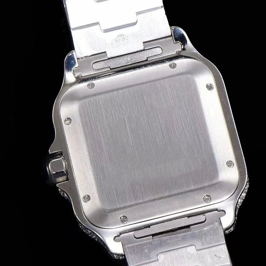 Orologio ghiacciato con moissanite VVS da 40mm, oro bianco bicolore