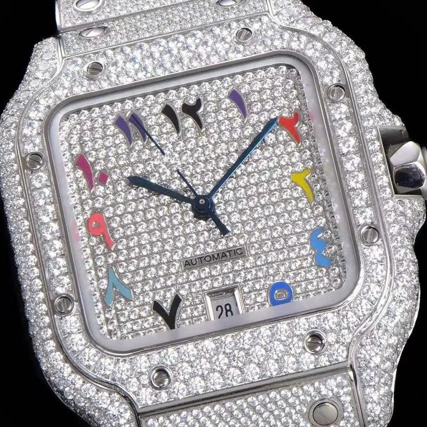 40mm VVS Moissanite Square Watch – Colored Edition