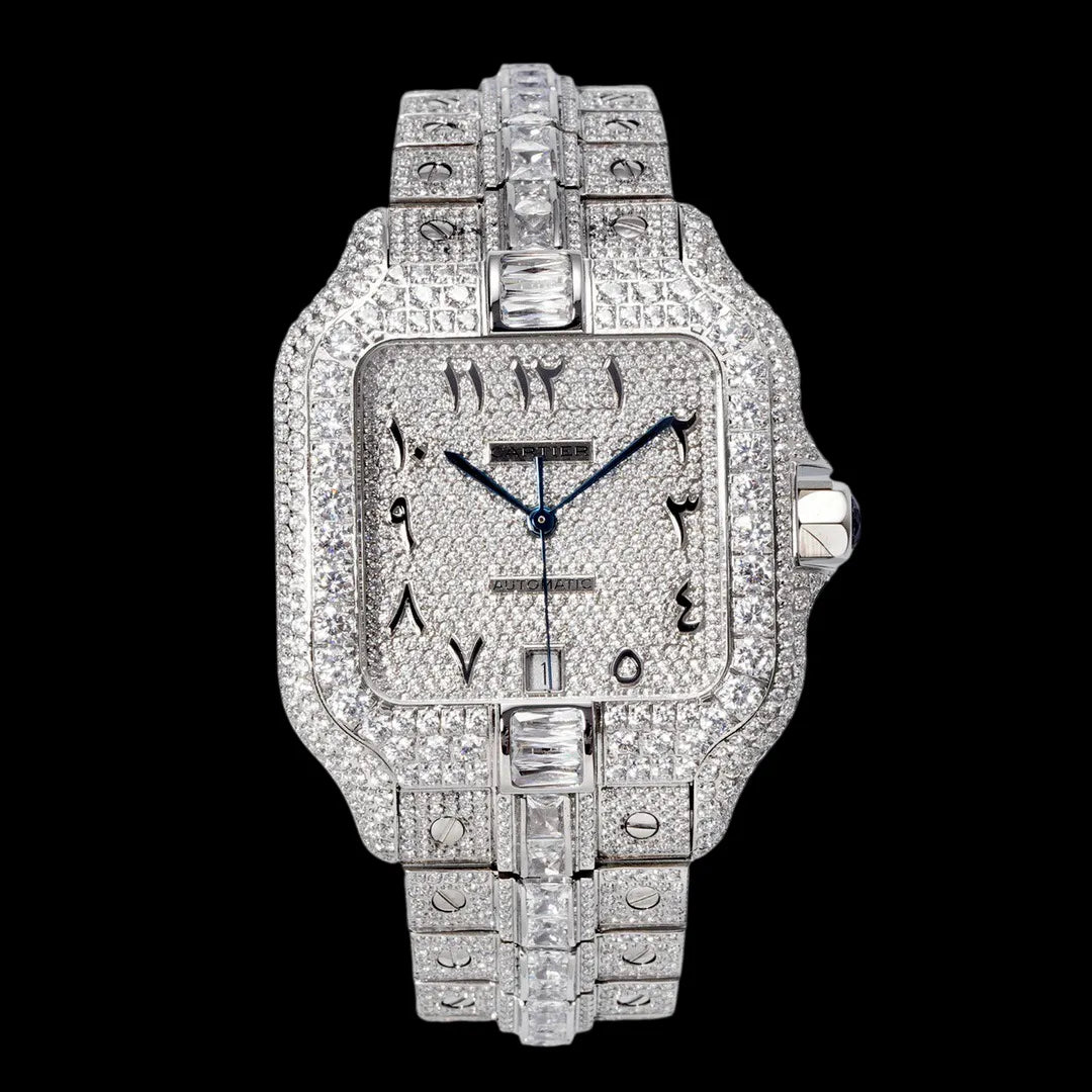 40mm Large Diamond VVS Moissanite Square Watch – Custom Edition