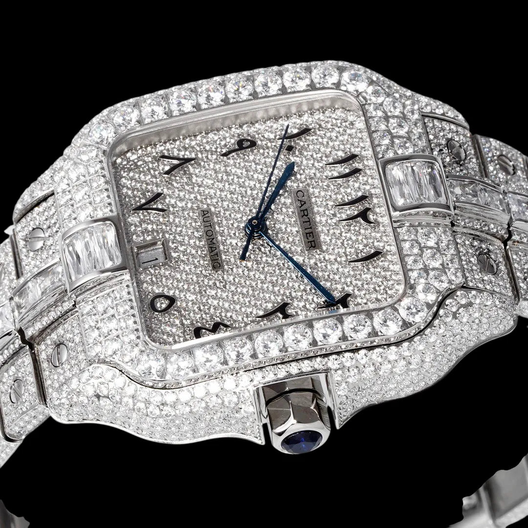40mm Large Diamond VVS Moissanite Square Watch – Custom Edition