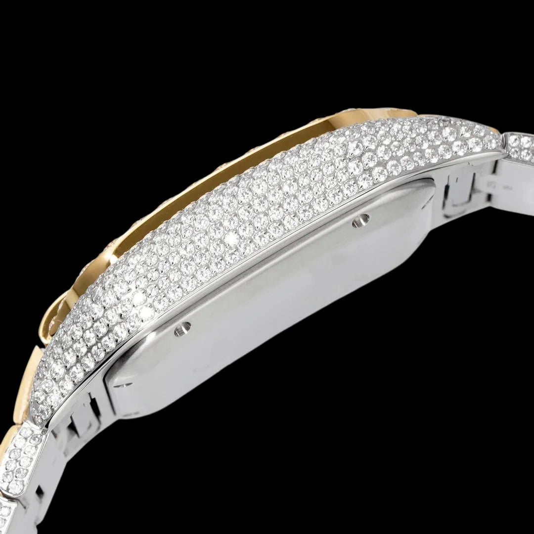40mm Large Diamond VVS Moissanite Square Watch – Gold Limited Edition
