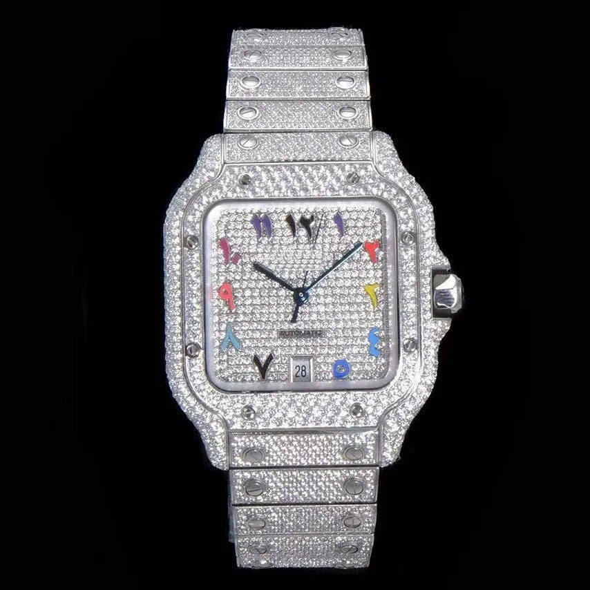 40mm VVS Moissanite Square Watch – Colored Edition