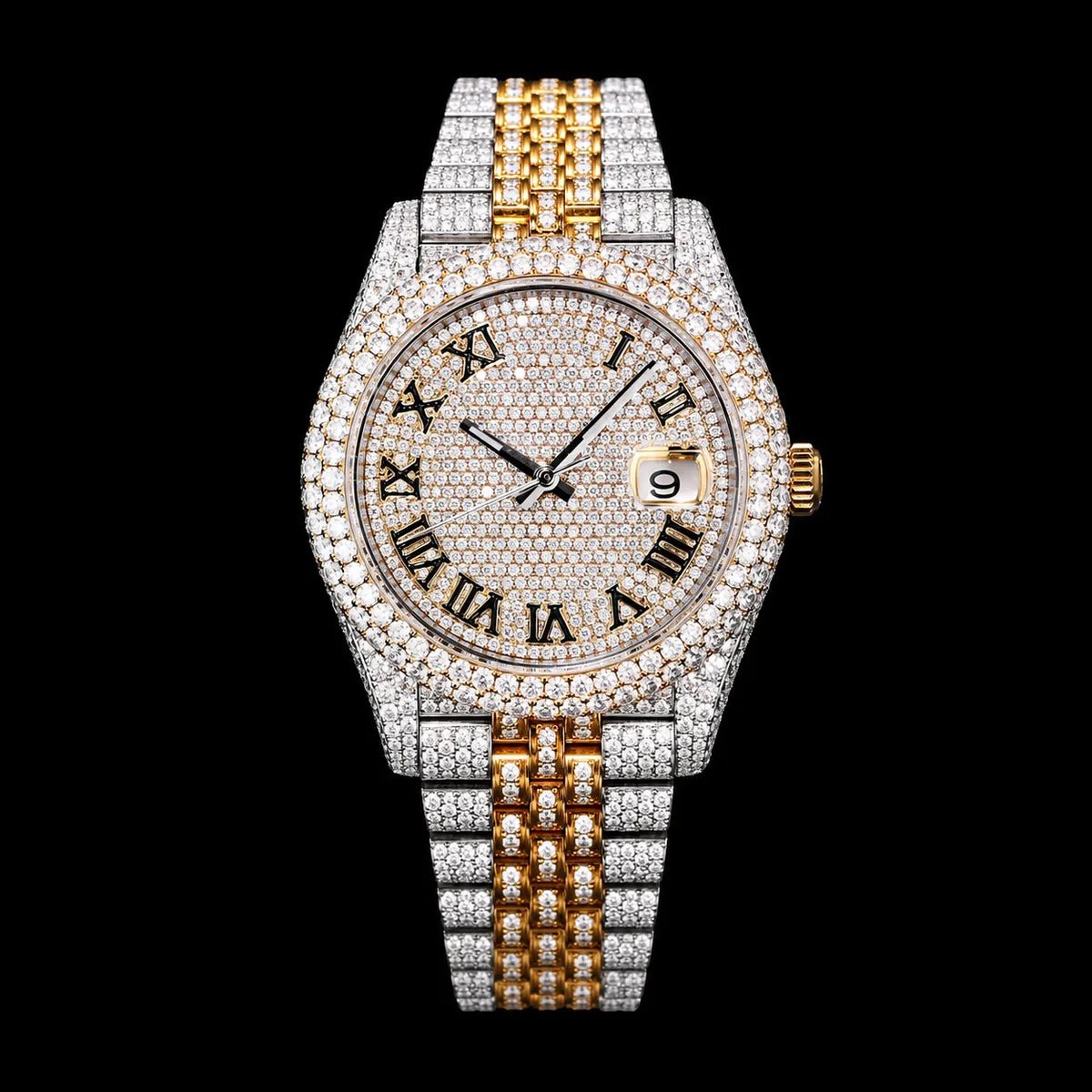 41mm Full - Pavé VVS Moissanite Watch - TONGSHOP / Style:White Gold / WATCH
