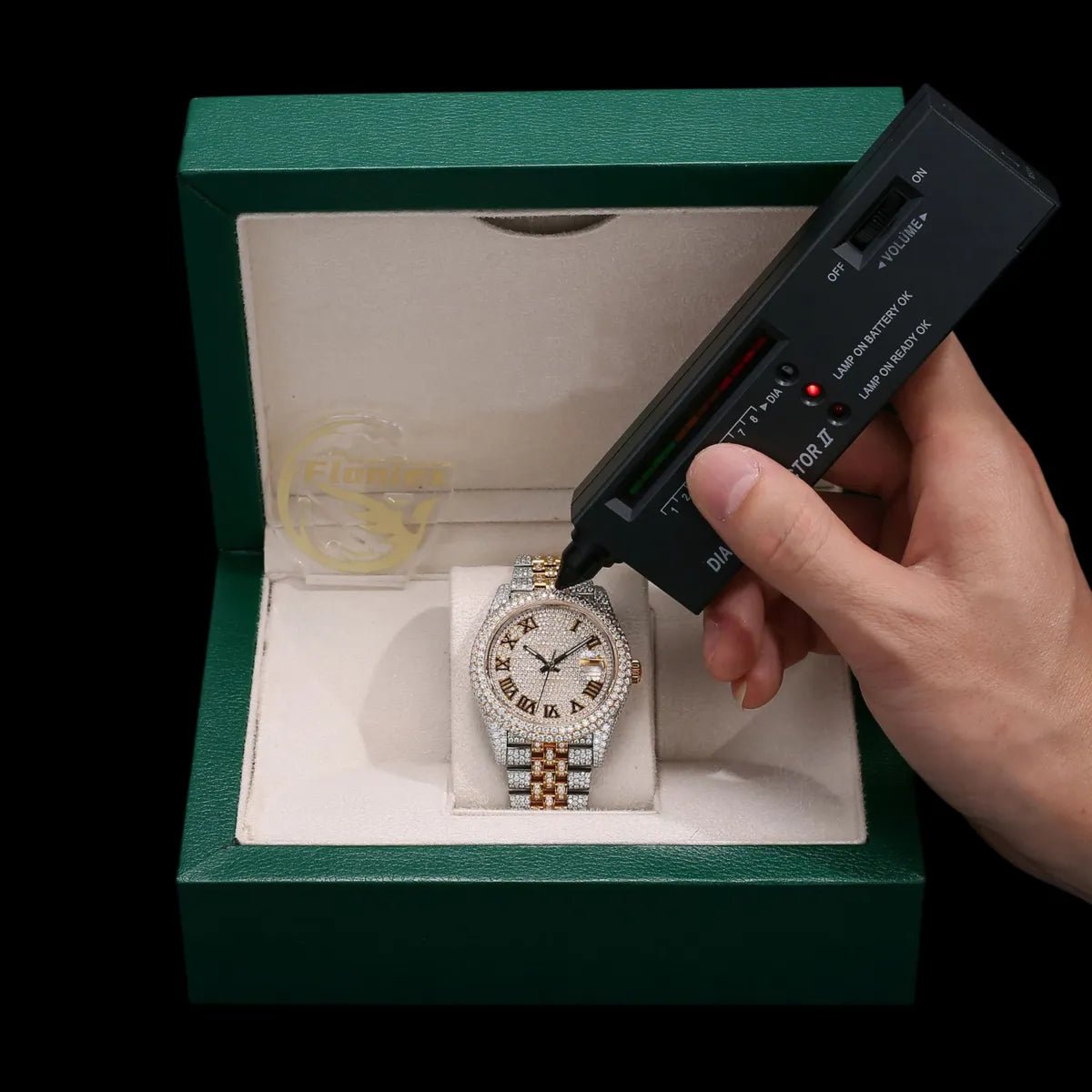 41mm Full - Pavé VVS Moissanite Watch - TONGSHOP / Style:White Gold / WATCH