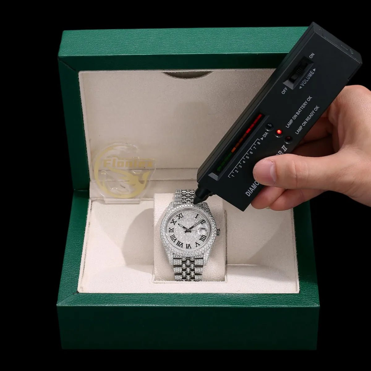 41mm Iced - Out VVS - Clarity Moissanite Watch - TONGSHOP / Style:White Gold / WATCH