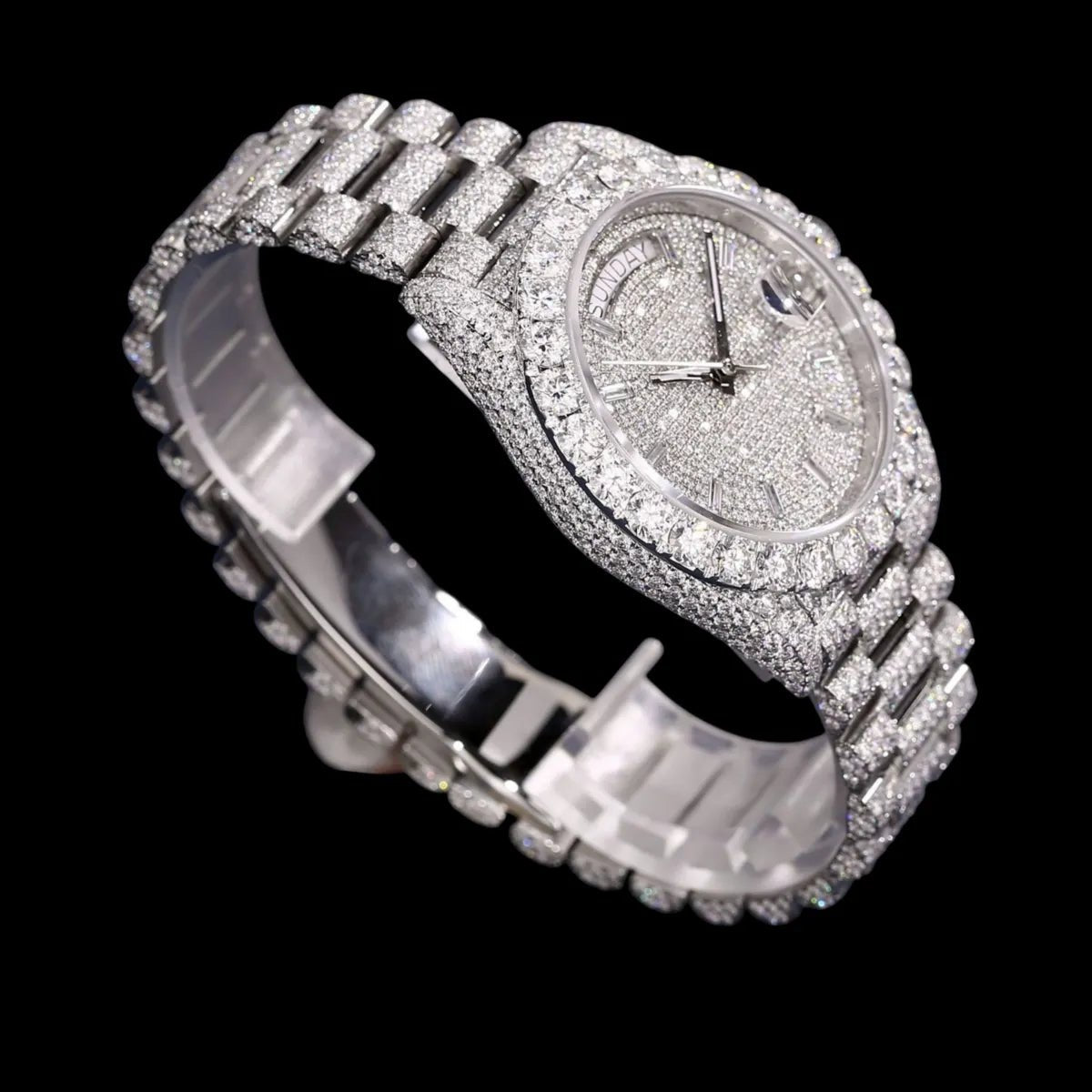 41mm Iced - Out VVS Moissanite Watch in White Gold - TONGSHOP / Style:White Gold / WATCH