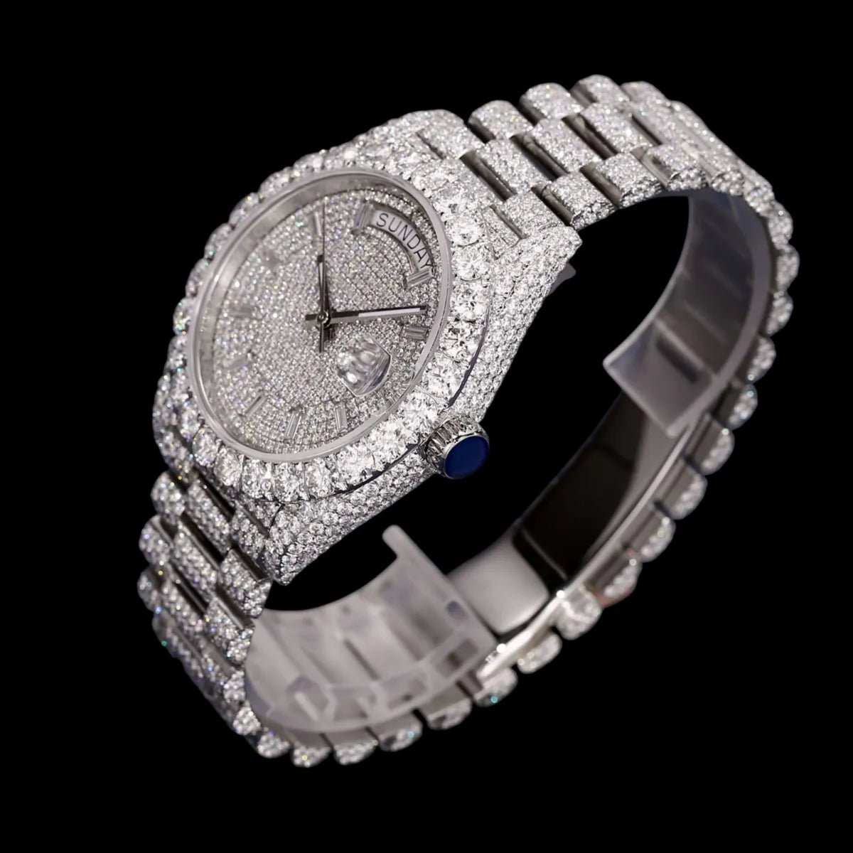 41mm Iced - Out VVS Moissanite Watch in White Gold - TONGSHOP / Style:White Gold / WATCH