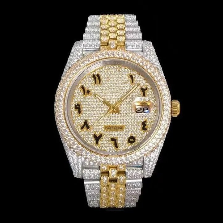 41mm Luxury VVS Moissanite Watch - TONGSHOP / Style:White Gold / WATCH