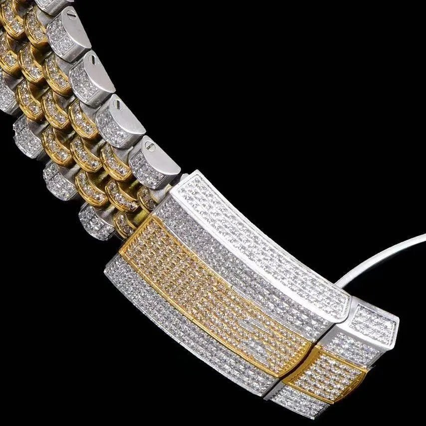 42mm Iced - Out Luxury VVS Moissanite Full - Diamond Watch - TONGSHOP / Style:White Gold / WATCH