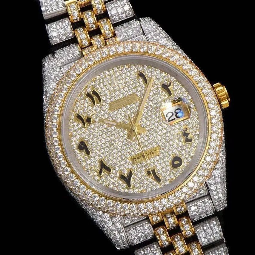 42mm Iced - Out Luxury VVS Moissanite Full - Diamond Watch - TONGSHOP / Style:White Gold / WATCH