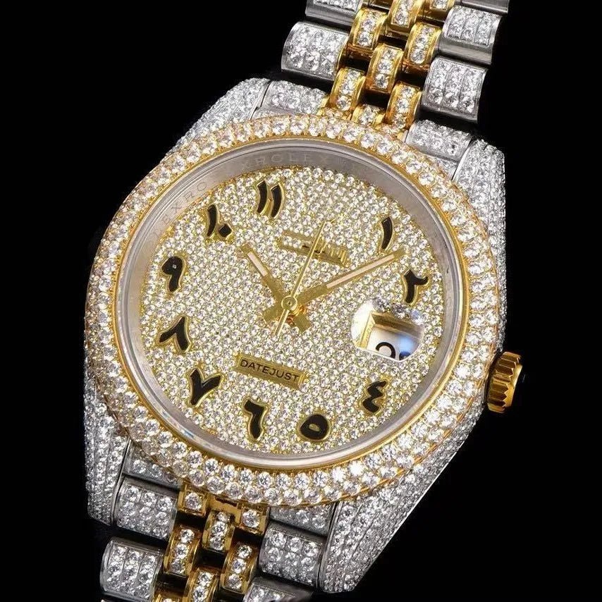 42mm Iced - Out Luxury VVS Moissanite Full - Diamond Watch - TONGSHOP / Style:White Gold / WATCH