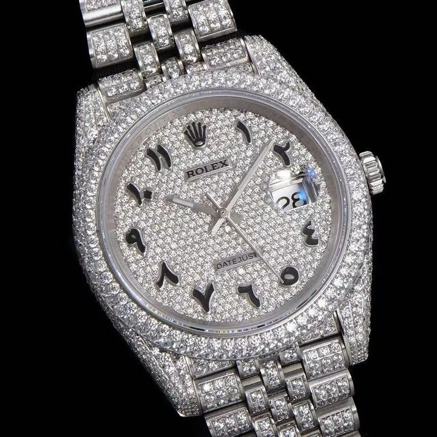 42mm Iced - Out VVS Moissanite Full - Diamond Watch - White Gold - TONGSHOP / Style:White Gold / WATCH